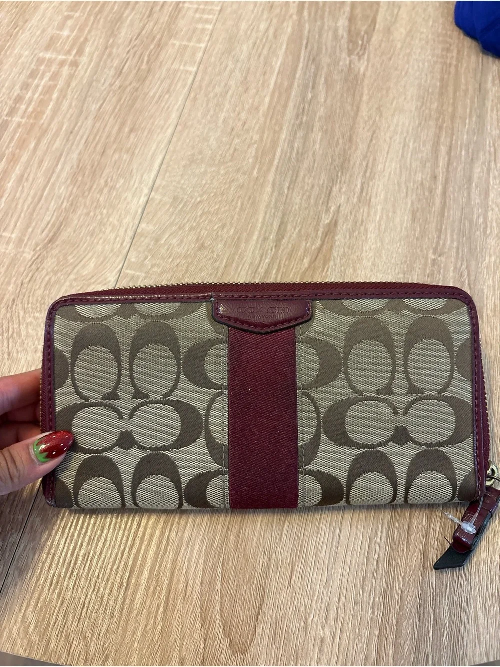 Coach signature jacquard canvas accordian Wallet